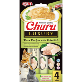 Кремообразно лакомство за котки Churu LUXURY Tuna Recipe with Sole с риба тон тон и морски език
